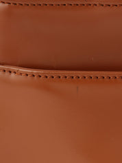 Brown logo embossed handbag