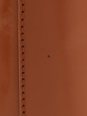 Brown logo embossed handbag