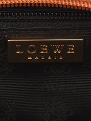 Brown logo embossed handbag