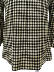 Block Check Pattern Logo Button Jacket in Ivory/Black