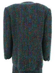 绿色/多色粗花呢圆形纽扣设置