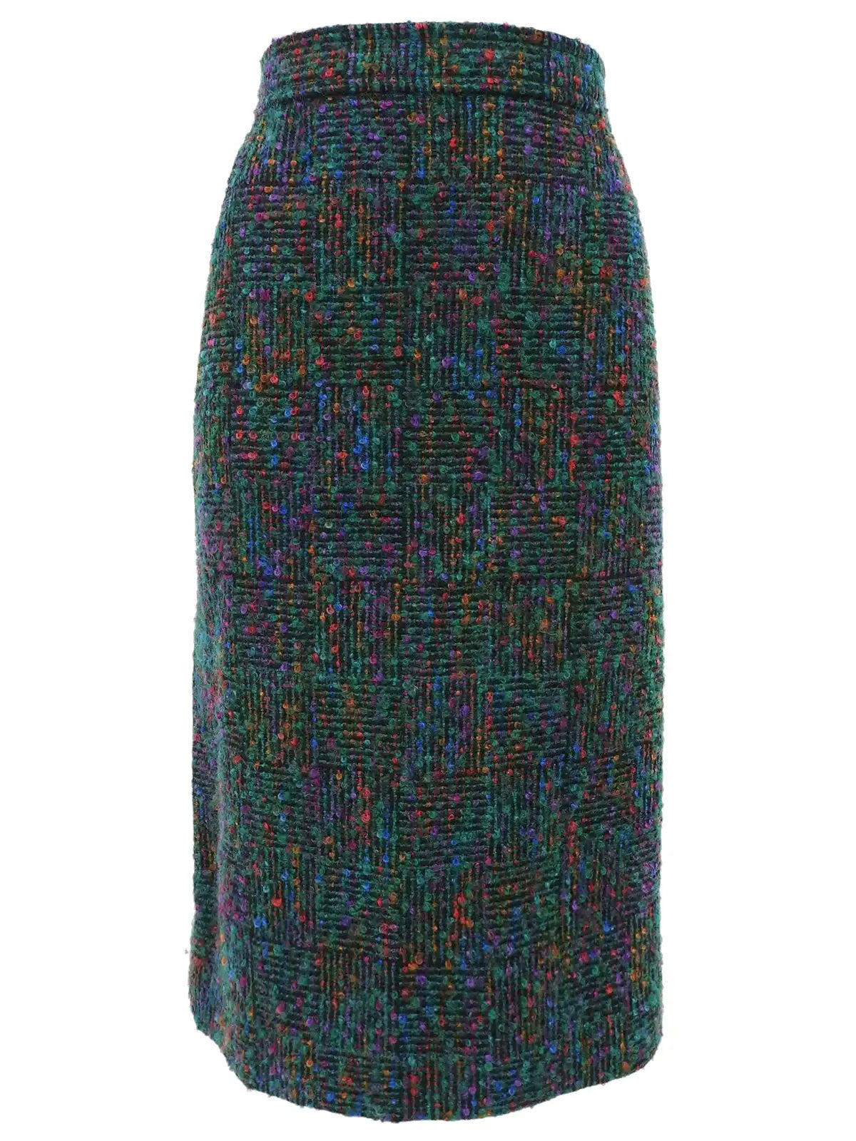 绿色/多色粗花呢圆形纽扣设置