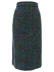 绿色/多色粗花呢圆形纽扣设置