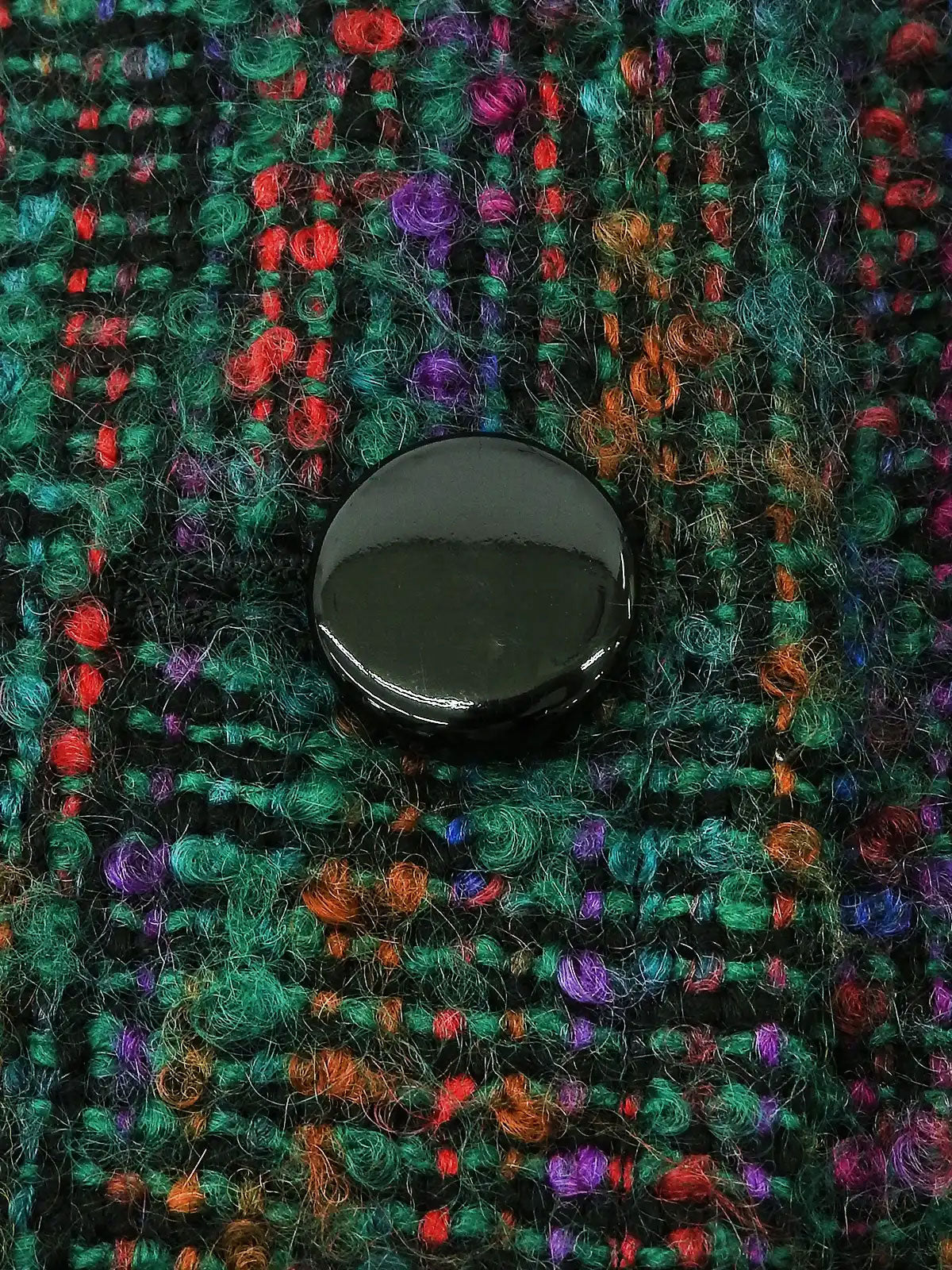 绿色/多色粗花呢圆形纽扣设置