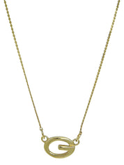 Gロゴプレートネックレス ゴールド