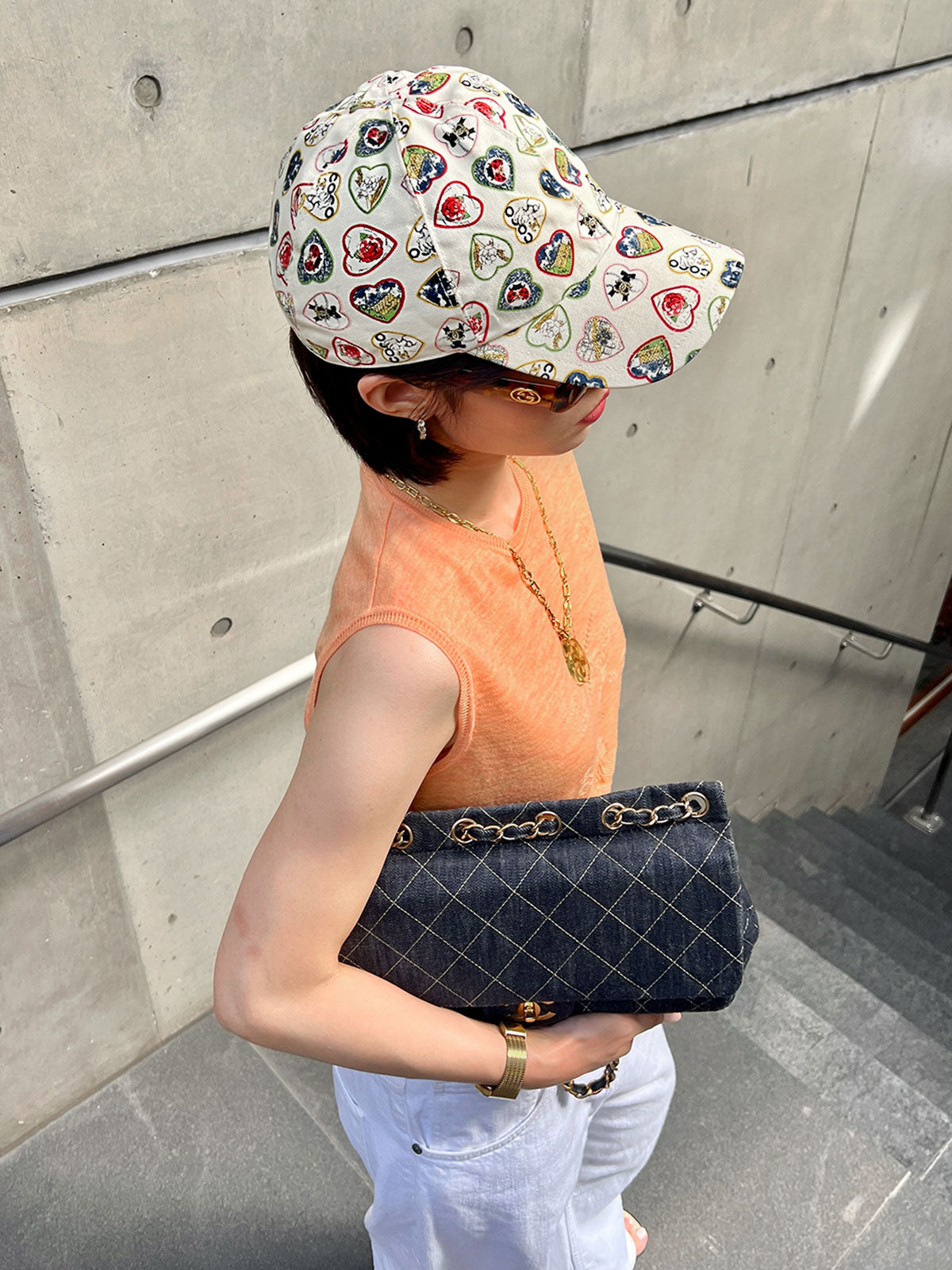 Valentine Icon Pattern Cap Ivory/Multi