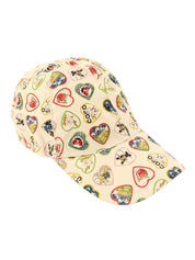 Valentine Icon Pattern Cap Ivory/Multi