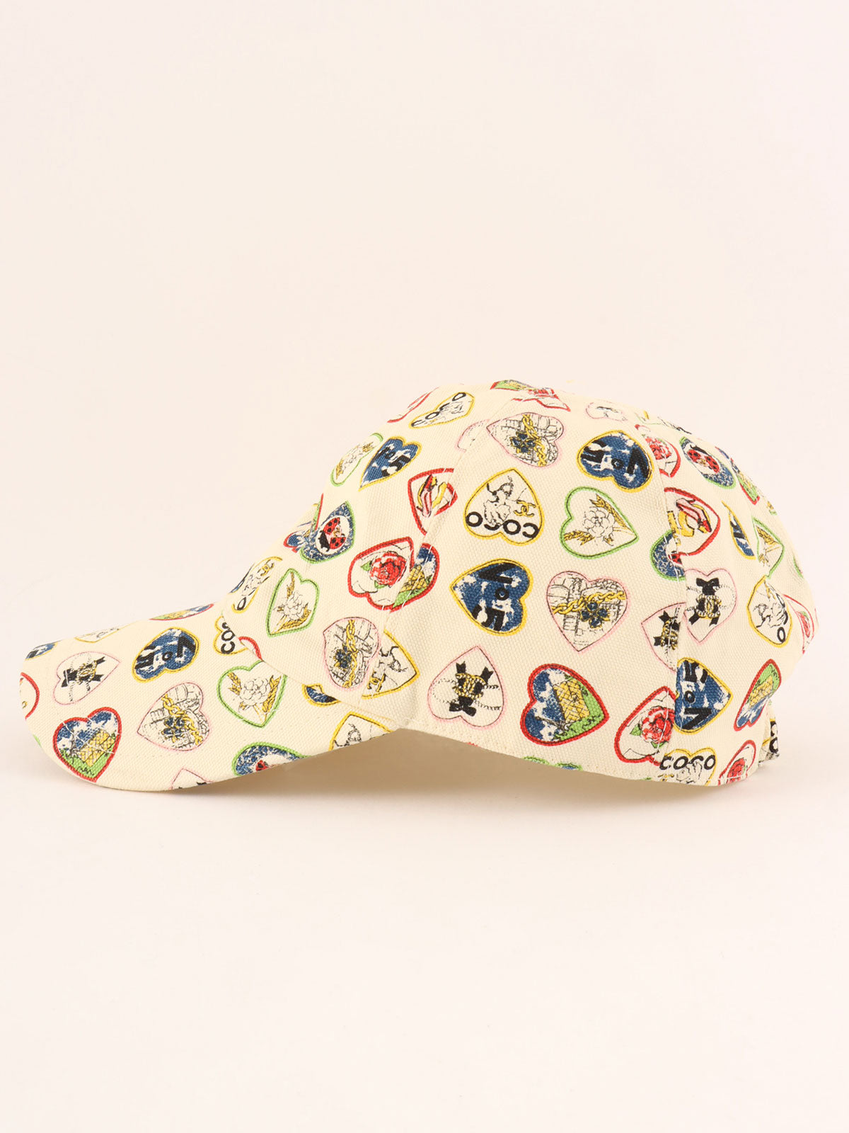 Valentine Icon Pattern Cap Ivory/Multi