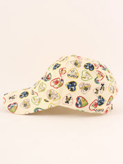 Valentine Icon Pattern Cap Ivory/Multi