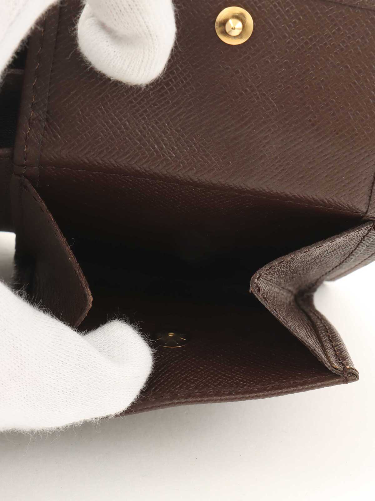 ダミエキャンバスポシェットシテ ブラウン