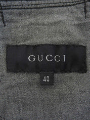 Denim logo button jacket in black
