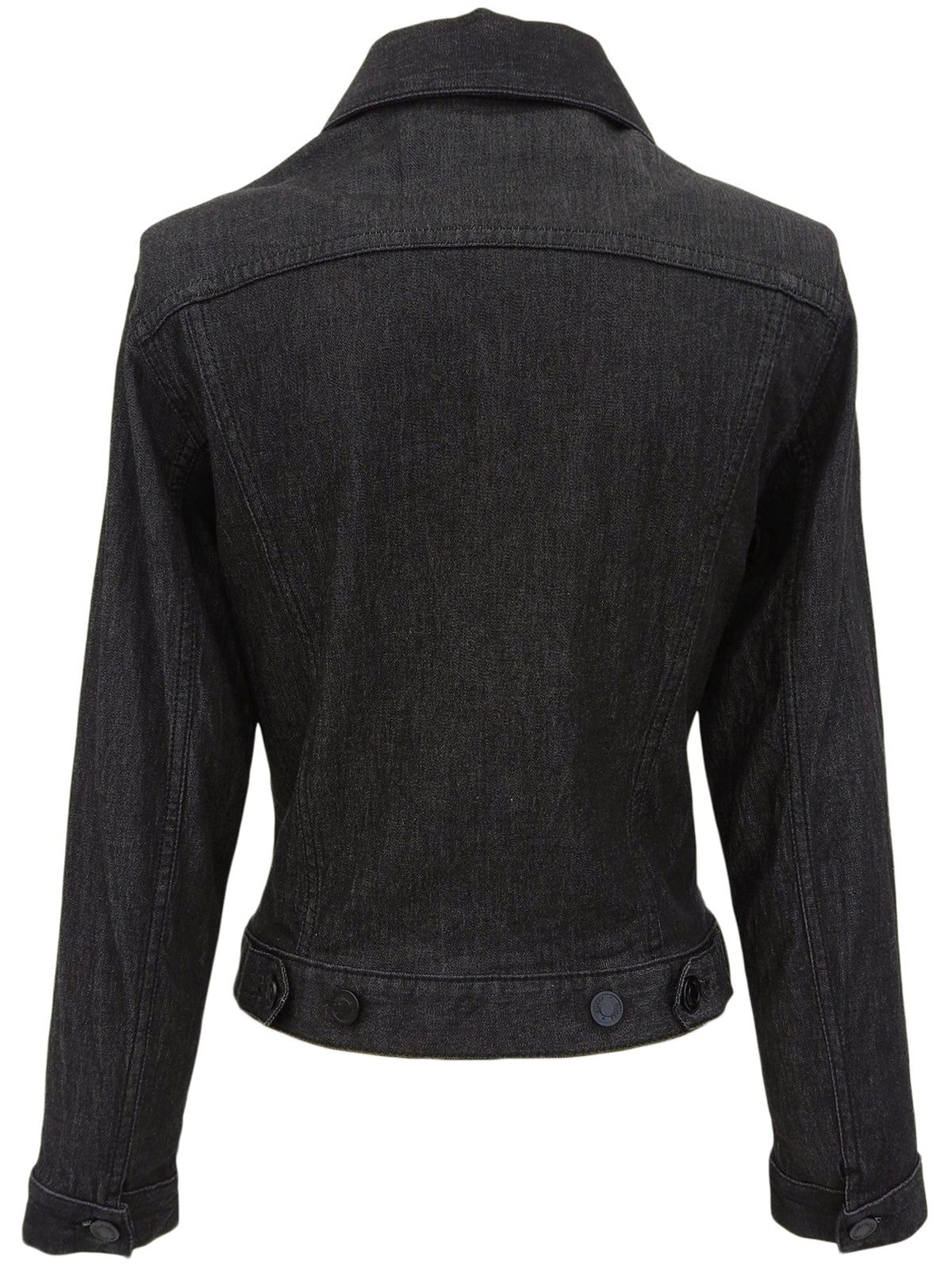 Denim logo button jacket in black