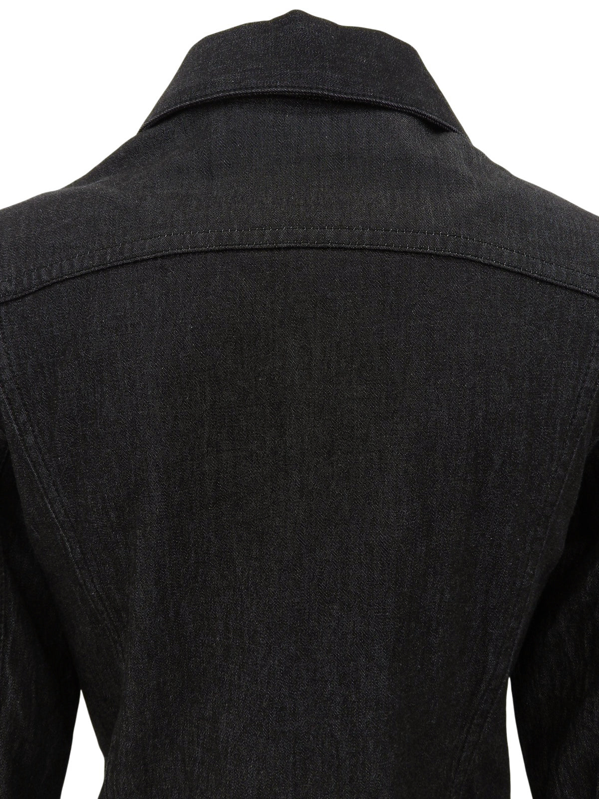 Denim logo button jacket in black