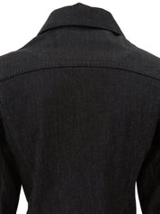 Denim logo button jacket in black