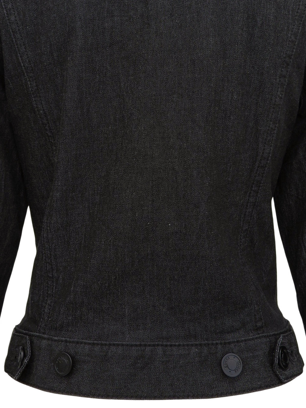 Denim logo button jacket in black