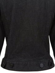 Denim logo button jacket in black