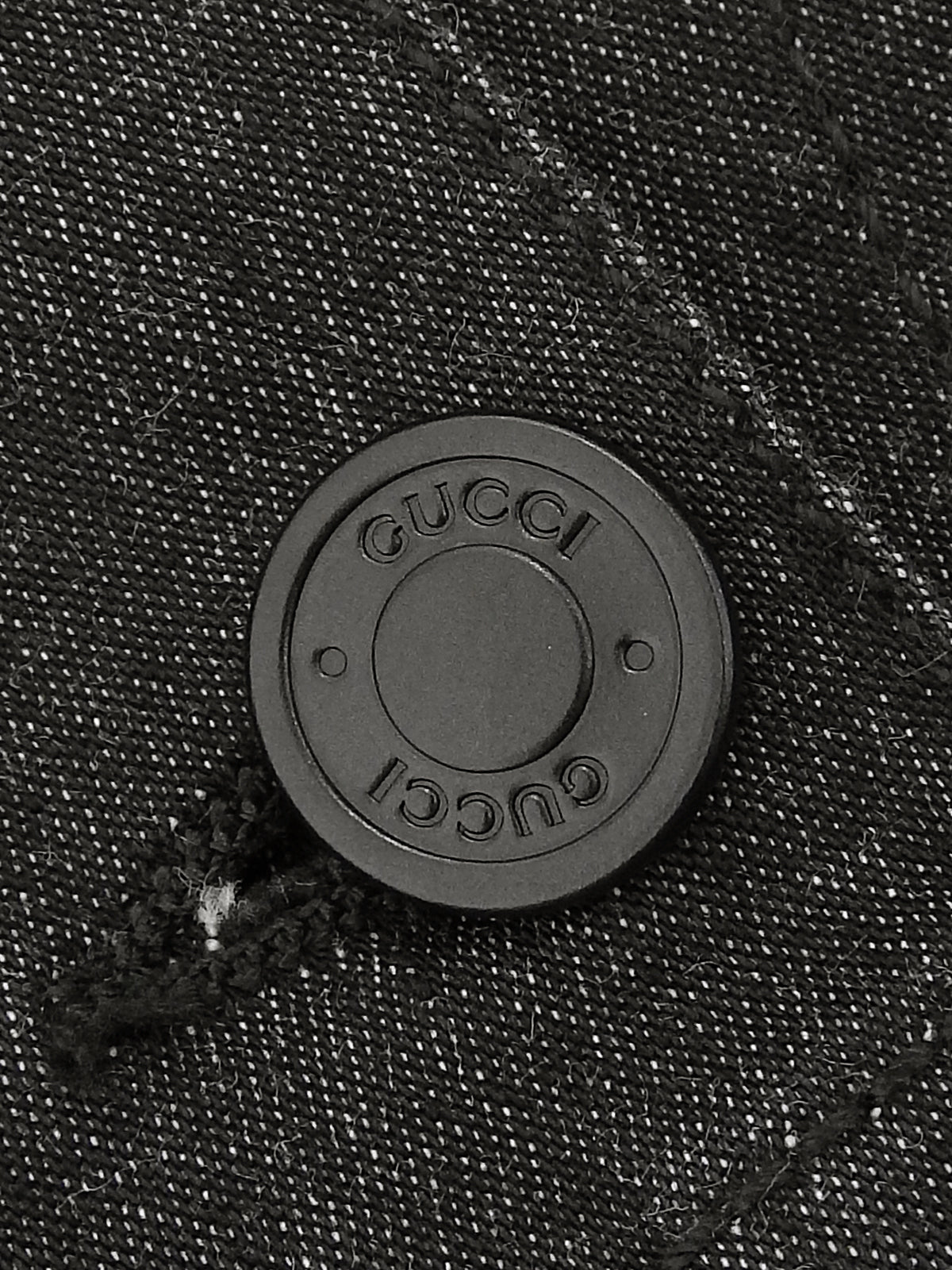 Denim logo button jacket in black