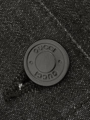 Denim logo button jacket in black