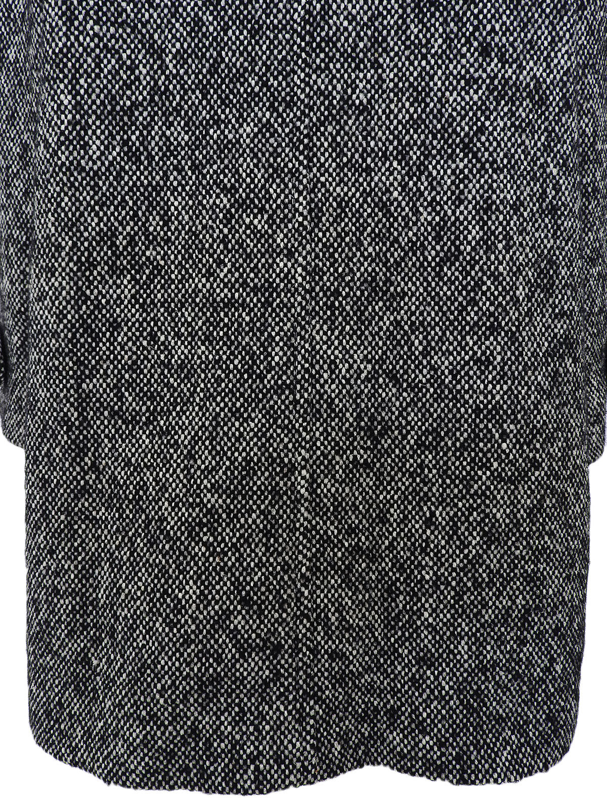 黑色/白色狐狸毛徽标纽扣大衣