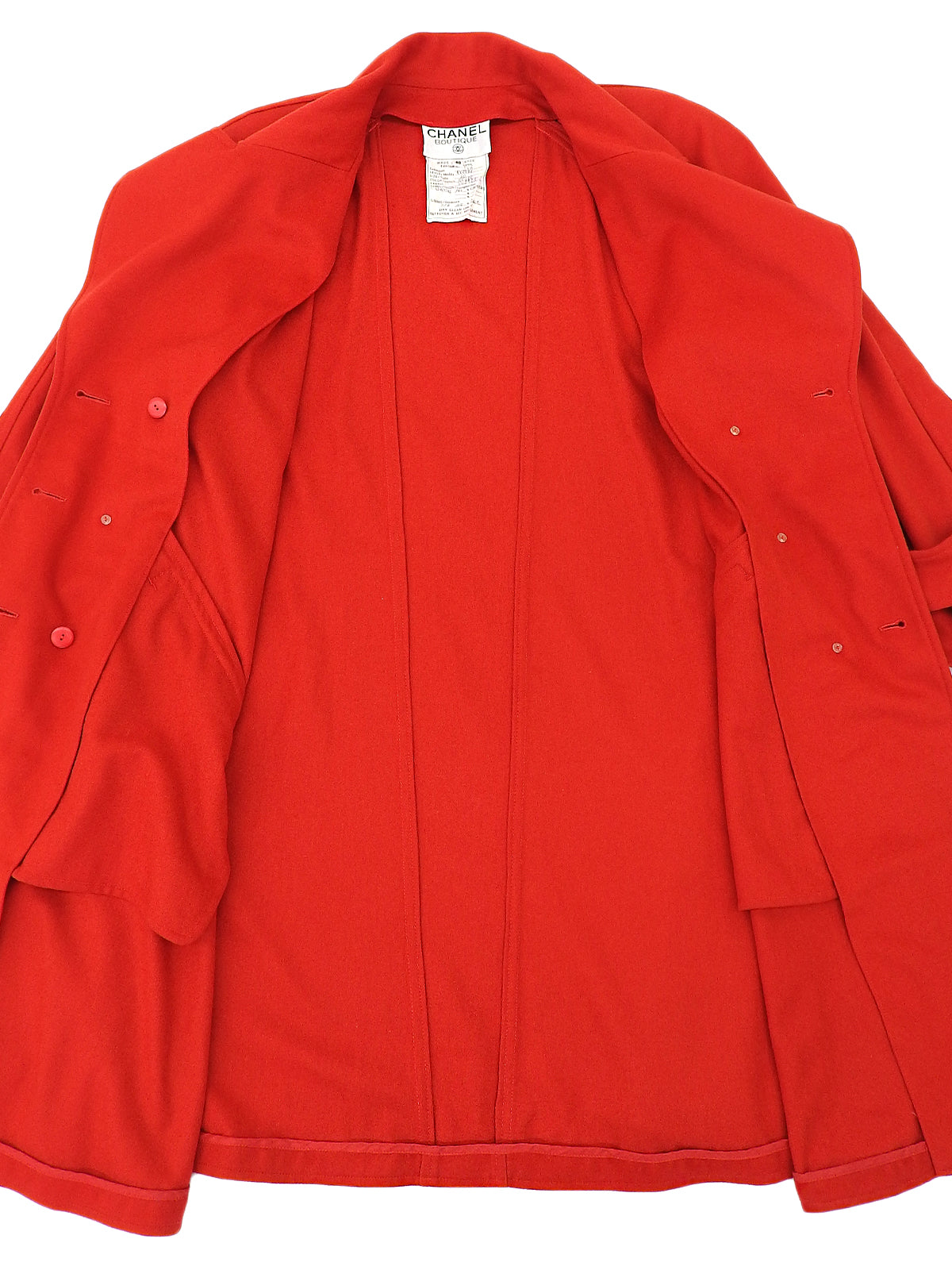 1994年製 カシミアCCマークボタンダブルブレストコート レッド