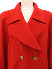 1994年製 カシミアCCマークボタンダブルブレストコート レッド