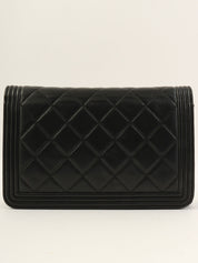 2014 Boy Chanel CC Mark Plate Chain Wallet in Black