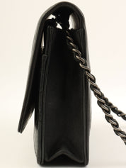 2014 Boy Chanel CC Mark Plate Chain Wallet in Black