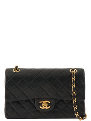 Classic flap chain bag, 23cm, black, made between 1985 and 1990