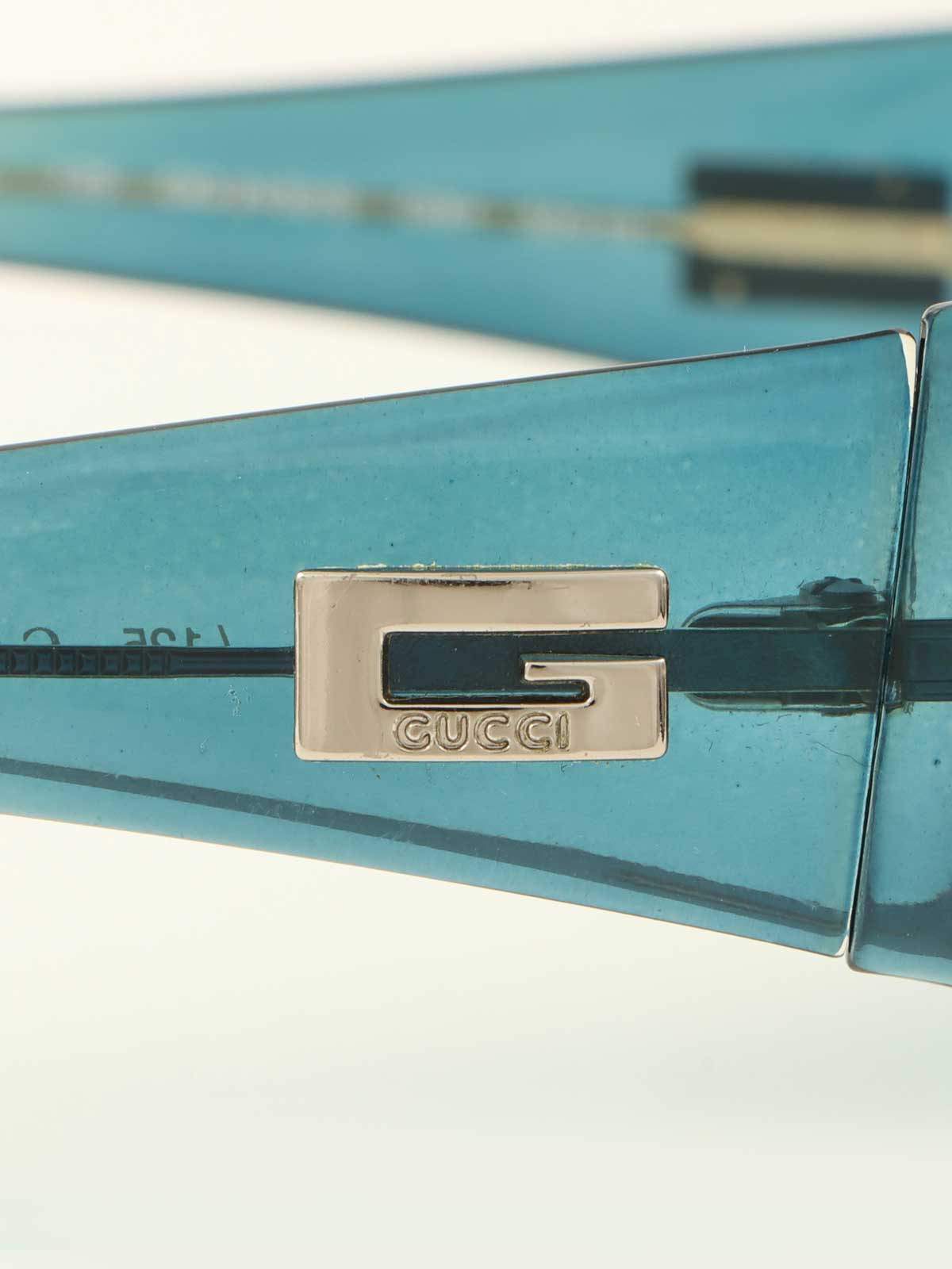 グラデーションサイドロゴプレートサングラス ブルー/グリーン