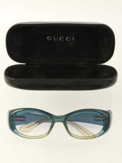 グラデーションサイドロゴプレートサングラス ブルー/グリーン