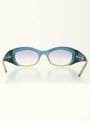 グラデーションサイドロゴプレートサングラス ブルー/グリーン