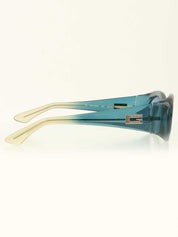 グラデーションサイドロゴプレートサングラス ブルー/グリーン
