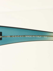 グラデーションサイドロゴプレートサングラス ブルー/グリーン