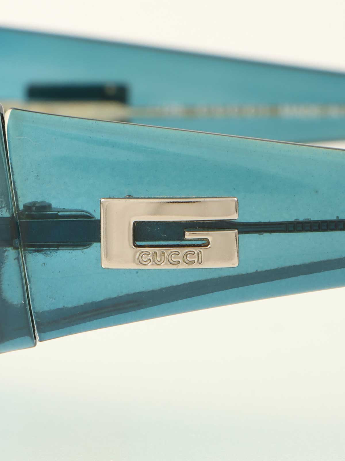 グラデーションサイドロゴプレートサングラス ブルー/グリーン