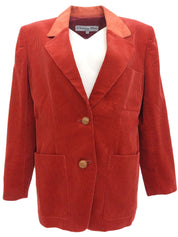 Corduroy and suede combination jacket in red