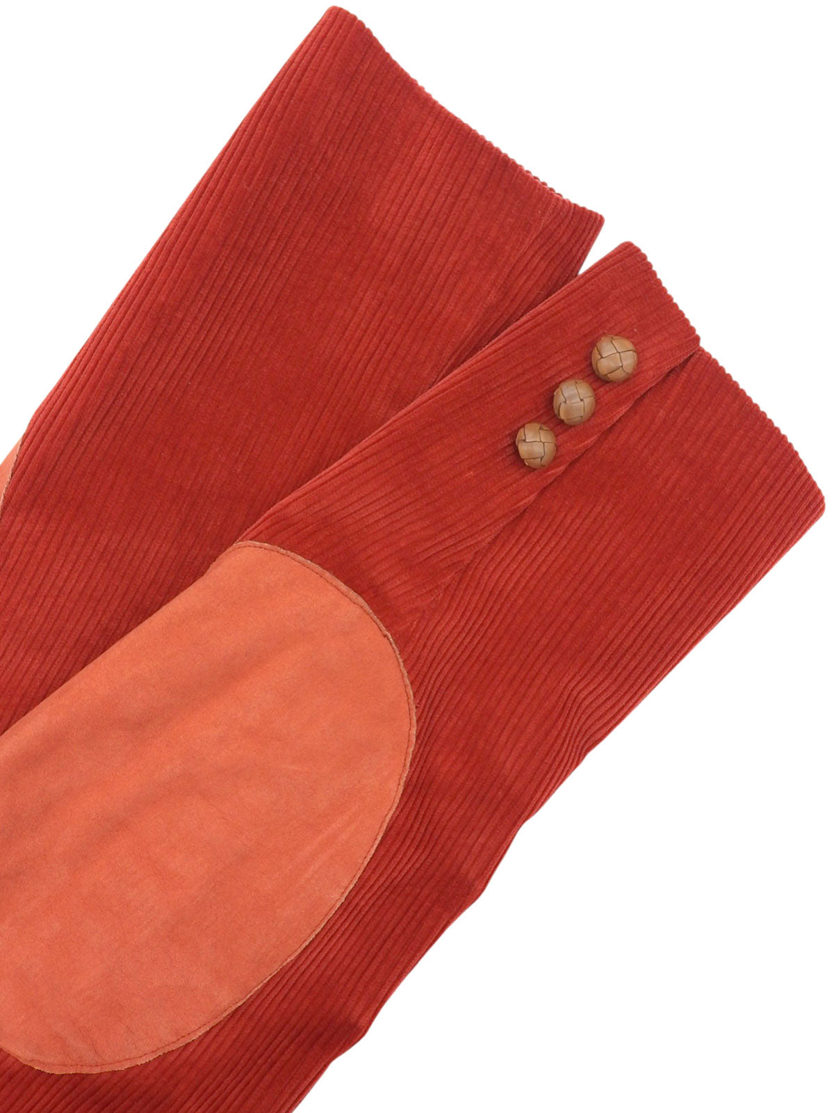 Corduroy and suede combination jacket in red