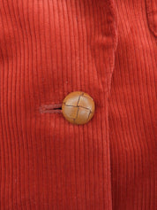 Corduroy and suede combination jacket in red