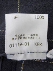 海军蓝格纹夹克