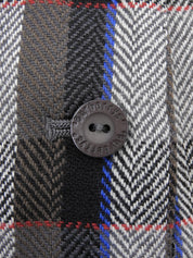 Grey wool check pattern pleated skirt