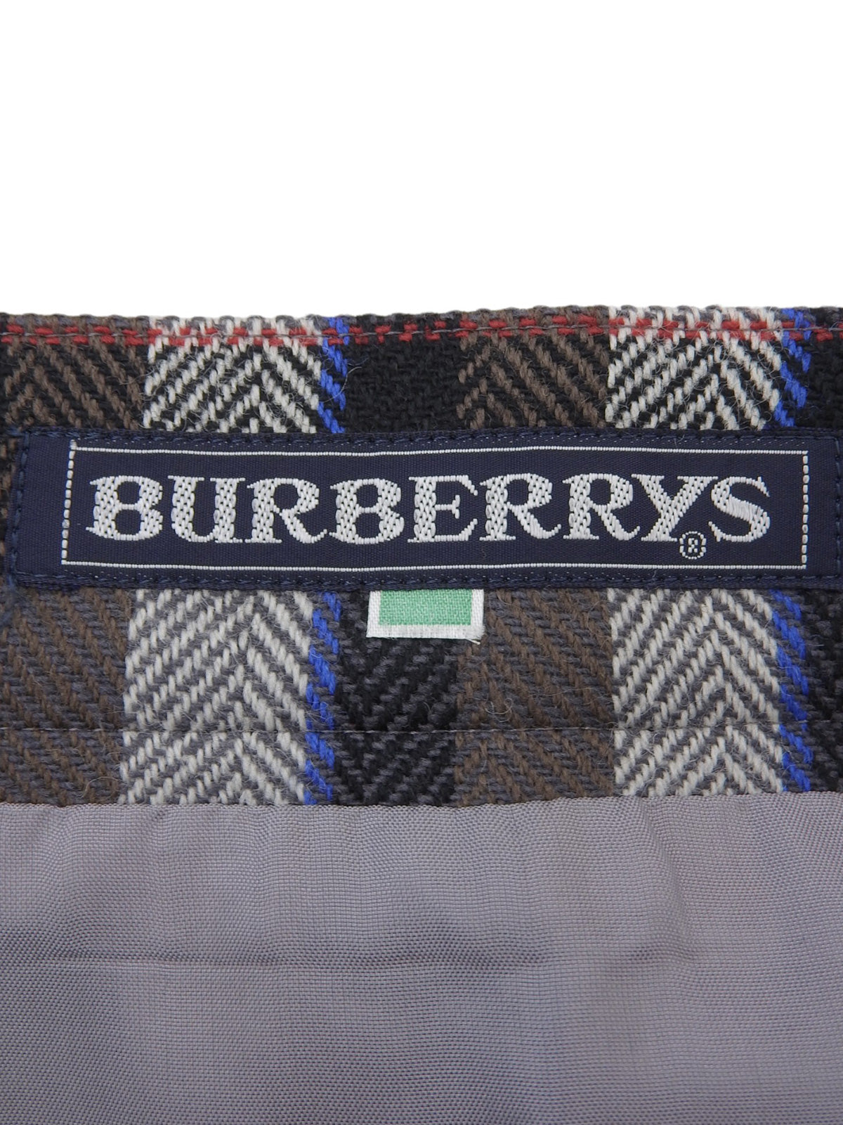 Grey wool check pattern pleated skirt