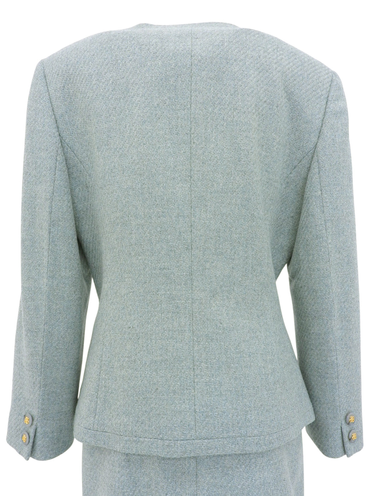 Wool logo button set-up in light blue
