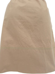 Leather Belt Cotton Skirt in Beige
