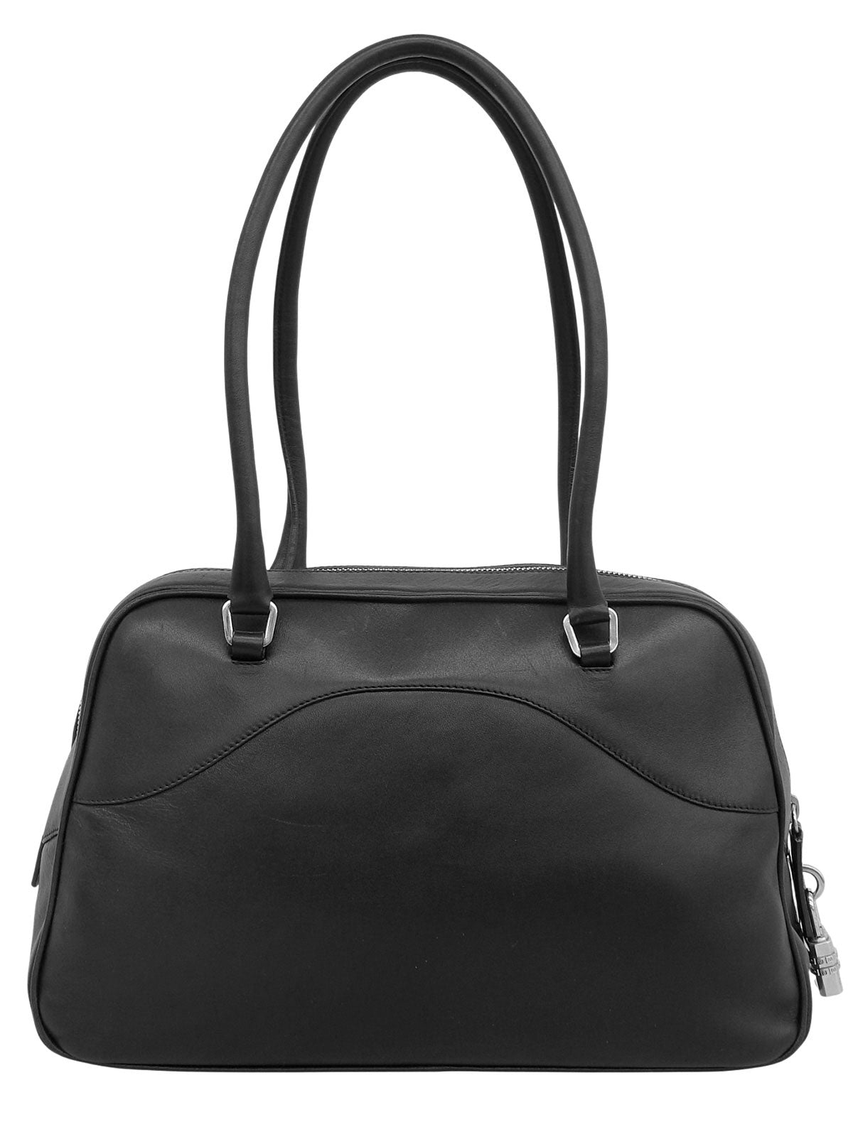 Logo Embossed Bowling Bag in Black