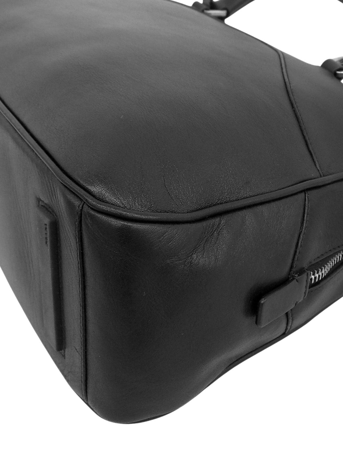 Logo Embossed Bowling Bag in Black