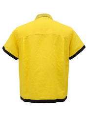 Two-tone half-sleeve shirt in yellow and black