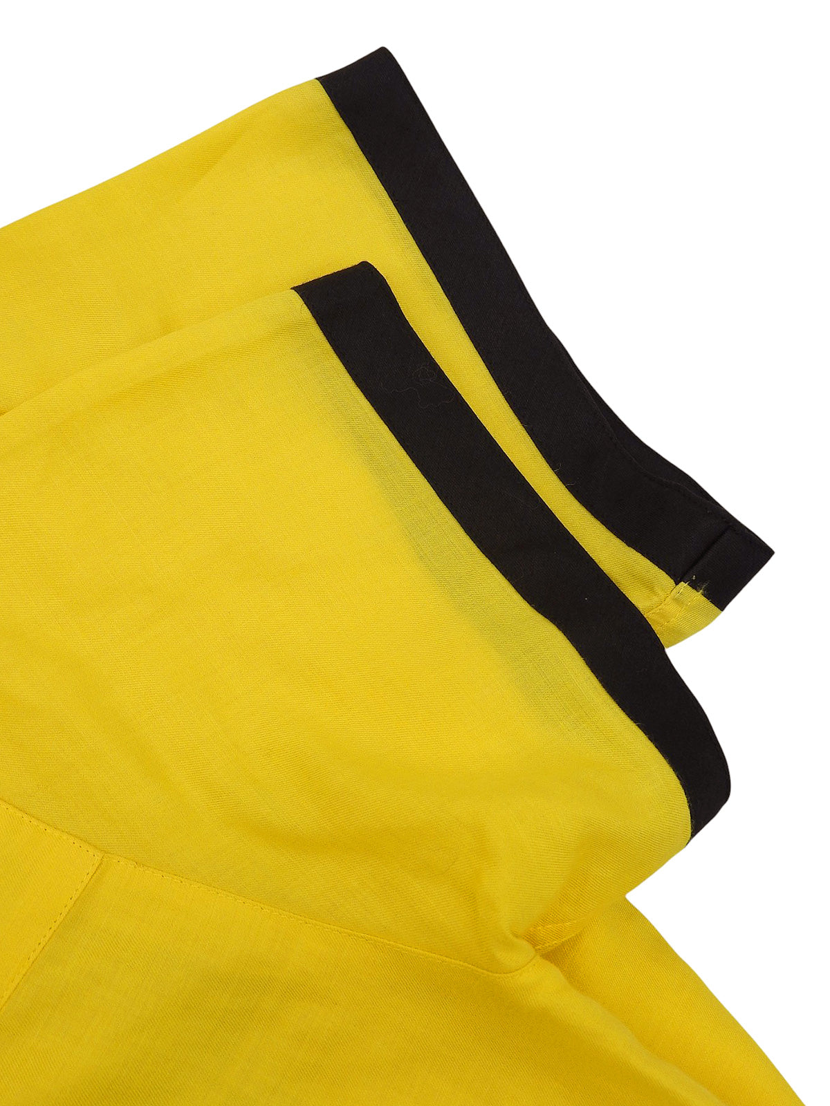 Two-tone half-sleeve shirt in yellow and black