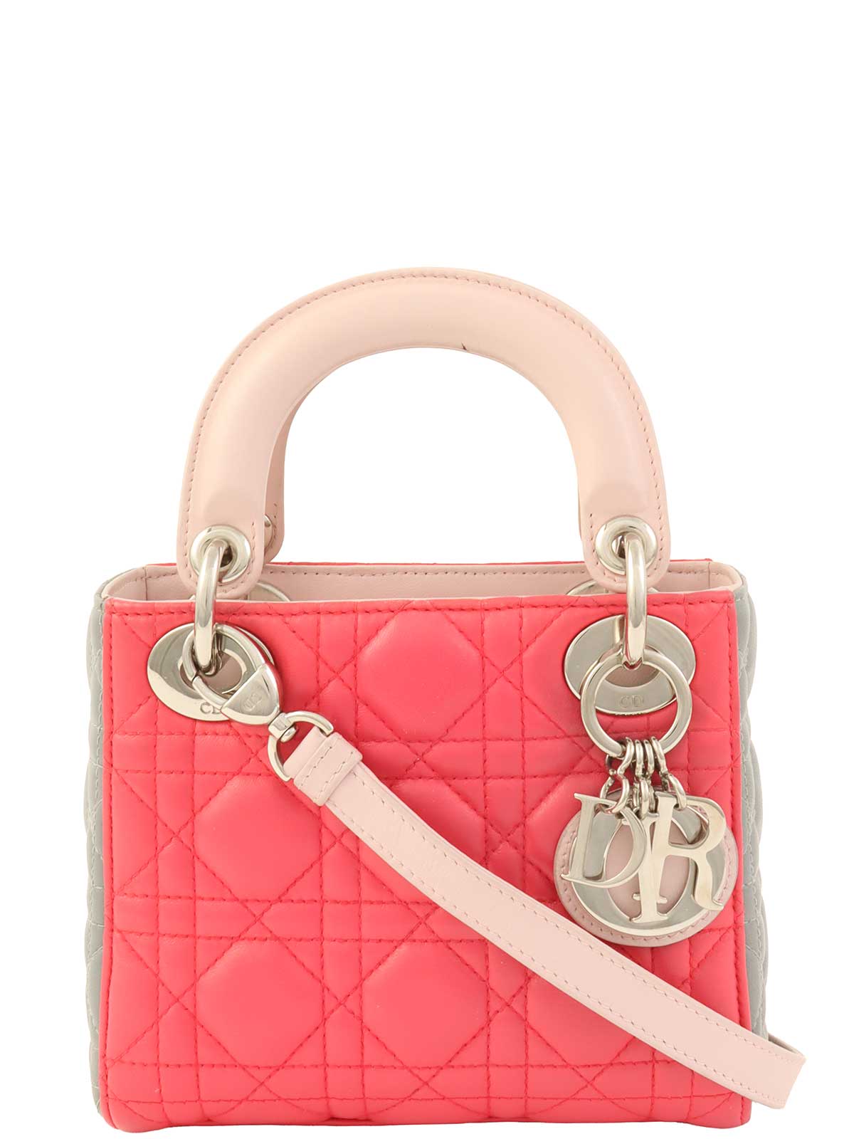 レディディオールミニカナージュステッチ2wayバッグ ピンク