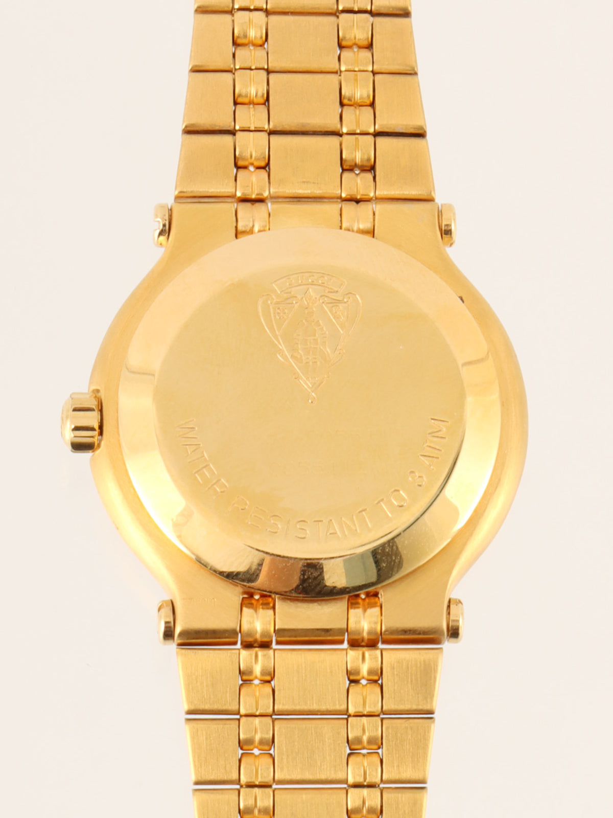 Round Logo Face Watch Gold
