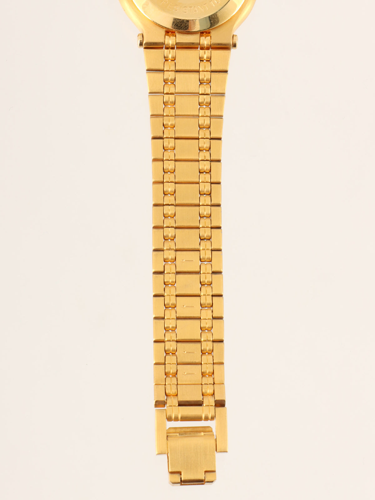 Round Logo Face Watch Gold