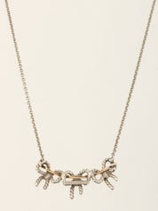 18K925 Twisted Triple Ribbon Necklace in Silver/Gold